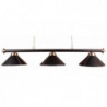 Luminaire 3 globes simili cuir noir 150 cm