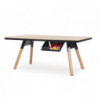 Table de ping pong convertible 180 chêne naturel chassis noir