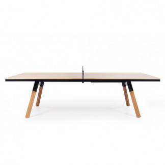 Table de ping pong convertible 274 chêne massif chassis noir