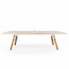 Table de ping pong convertible 274 chêne massif chassis blanc