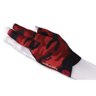 Gant de billard Poison Camo L/XL Noir et Rouge - 3 Doigts