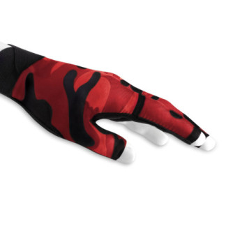 Gant de billard Poison Camo S/M Noir et Rouge - 3 Doigts