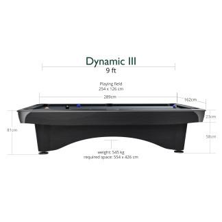 Billard Dynamic III 9ft Blanc