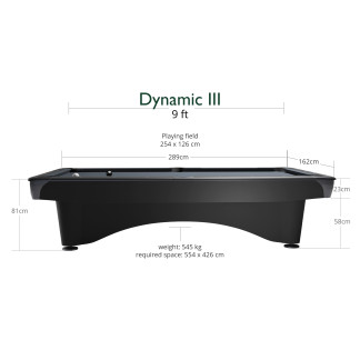 Billard Dynamic III 9ft Noir